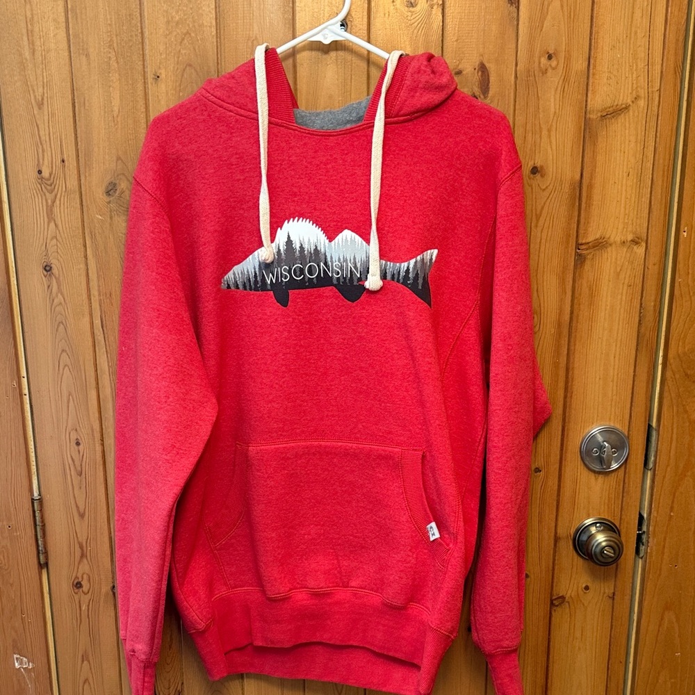 Red Hoodie with Graphic Design
